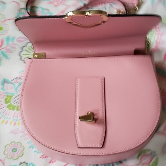 Kate Spade Medium Chain Saddle Bag Pink NWT - Picture 7 of 14